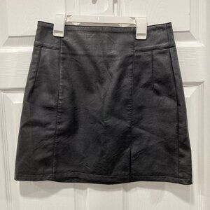 Topshop Black Pleather Skirt